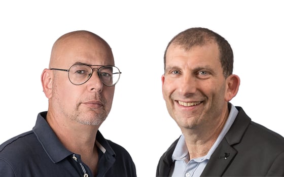 מימין: אורי שור, מנכ״ל הראל קרנות נאמנות, צילום: פאנדר; יניב פגוט, צילום: ניקי וסטהפל